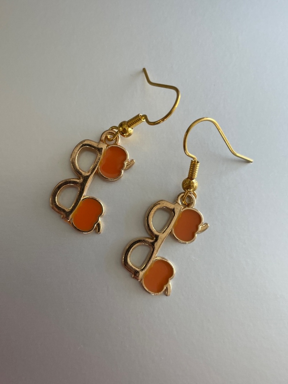 Gold-Tone Orange Apple Drop Earrings - Women Jewelry